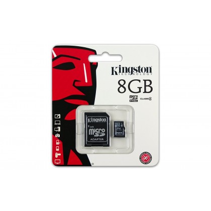 Kingston 8GB MicroSDHC Flash Memory Card Class 4 (SDC4/8GB)